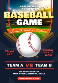 Baseball Game Flyer Template A4