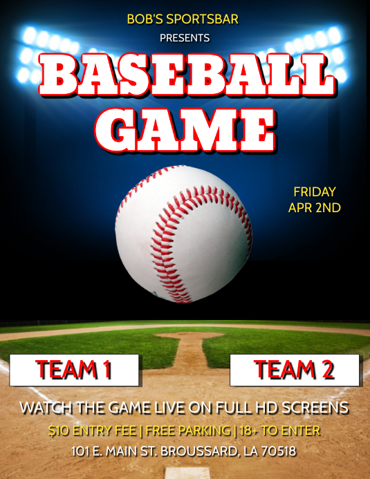Copy of BASEBALL GAME FLYER TEMPLATE PosterMyWall