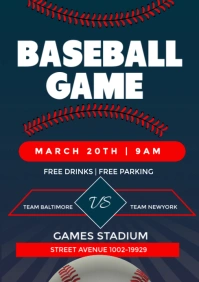 Baseball Game Poster A3 template