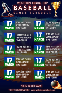 Baseball Game Schedule Template Poster