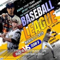 Baseball League Contest Instagram Post template