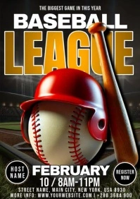 Baseball League A4 template