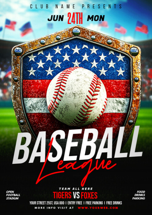 BASEBALL LEAGUE A6 template