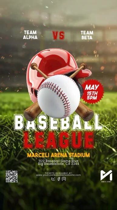 Baseball League Video Ad Template | PosterMyWall
