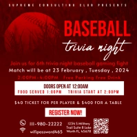 baseball Trivia Night flyer , Gaming night,  trivia party Logo template