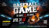 Baseball major league match day teams schedule Livestream bar flyer template design Facebook event Blog Header