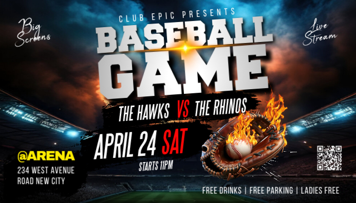 Black Baseball Flyer Post Cards Template | PosterMyWall