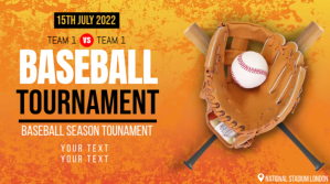 baseball match, event, sports งานแสดงผลงานแบบดิจิทัล (16:9) template