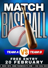Baseball Match 2025 flyer A4 template