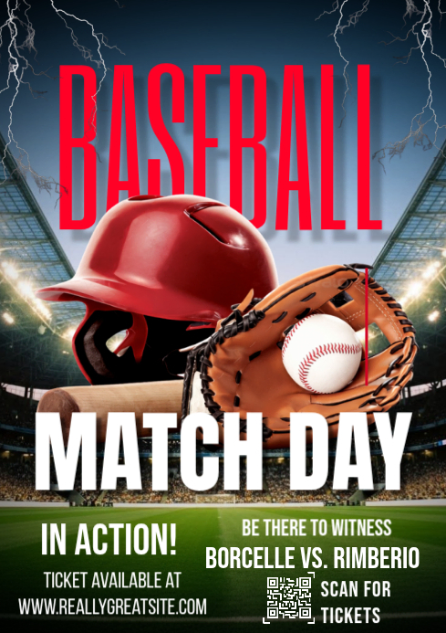 Baseball Match A4 Template | PosterMyWall