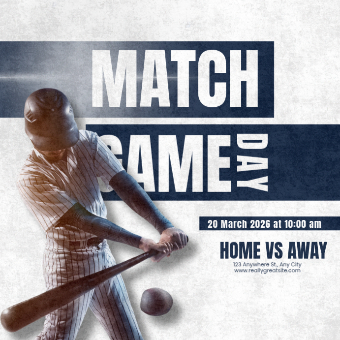 Baseball Match Day Template | PosterMyWall