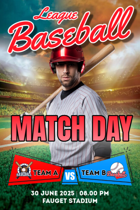 BASEBALL MATCH DAY Template | PosterMyWall