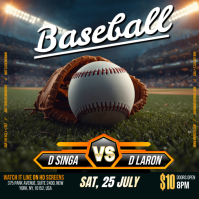 Baseball Match Day Square Vierkant (1:1) template