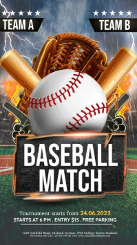 baseball match Pantalla Digital (9:16) template