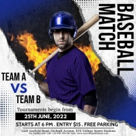 baseball match Instagram Post template