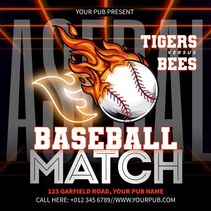 Baseball Match Instagram Post template