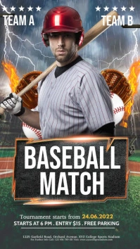 baseball match Цифровой дисплей (9 : 16) template