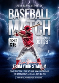 Baseball Match Flyer Template A5
