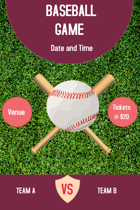 BASEBALL MATCH POSTER Plakkaat template