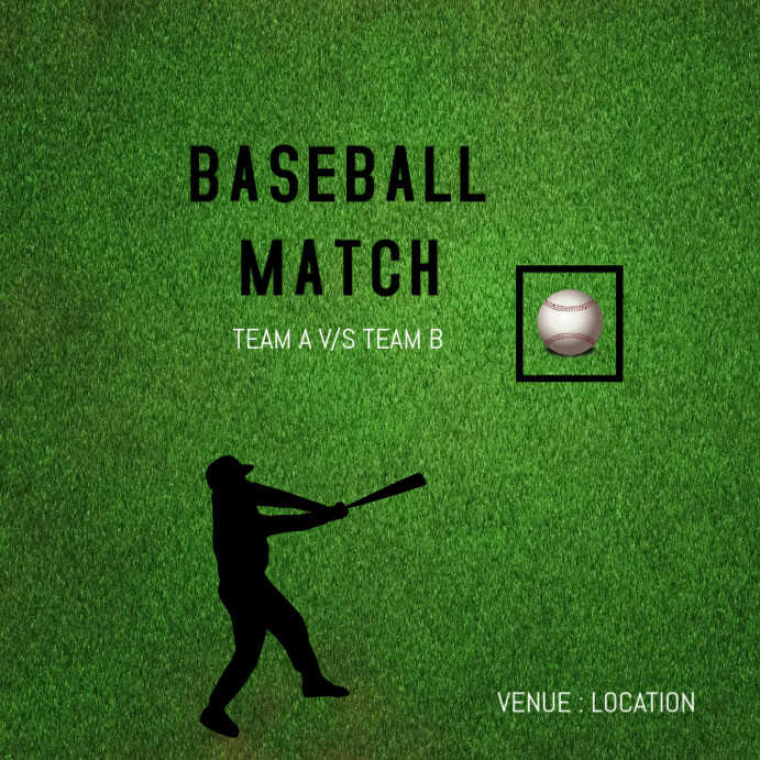 BASEBALL MATCH POSTER Template | PosterMyWall