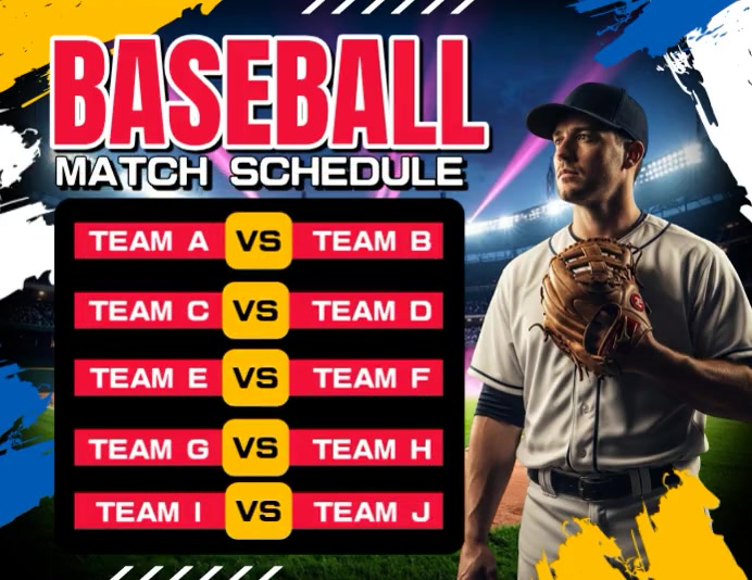 Baseball Match Schedule Flyers Template | PosterMyWall