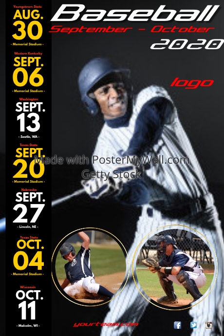 baseball match schedule poster template postermywall