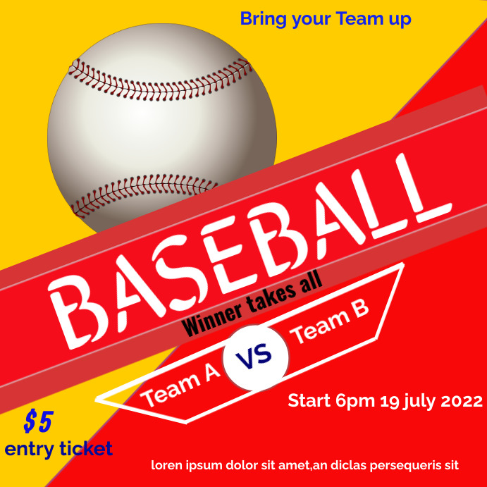 Baseball match teams Template | PosterMyWall