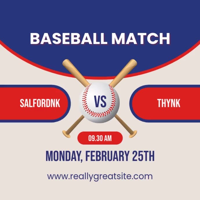 baseball match template | PosterMyWall