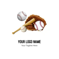 Baseball Mitt And Bat Logo template