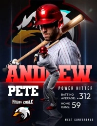 Baseball Player Profile Volante (Carta US) template