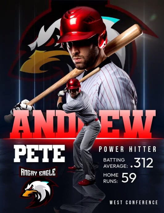 สำเนา Baseball Player Profile | PosterMyWall