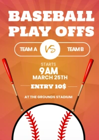 baseball playoff flyers A3 template