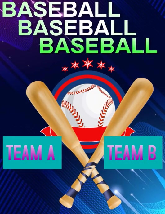 Baseball Poster Simple Baseball poster Template | PosterMyWall