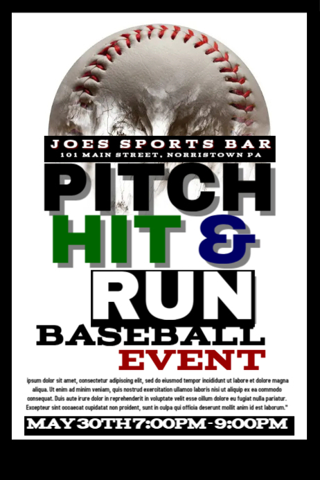 Copy of Baseball | PosterMyWall