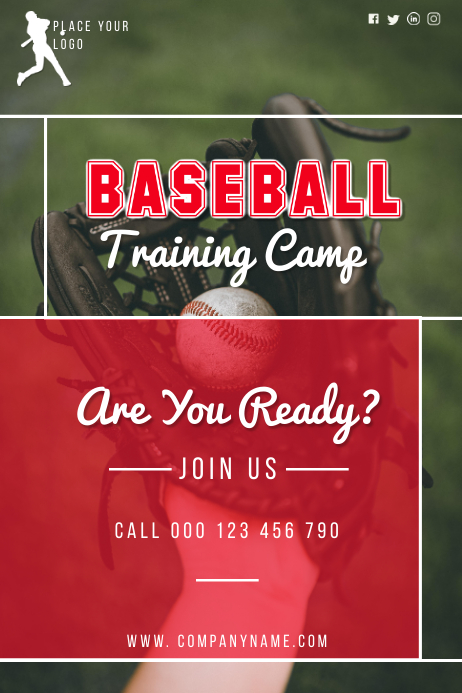 Baseball Poster Simple BASEBALL POSTERS Template | PosterMyWall