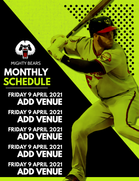 Baseball Schedule Template PosterMyWall baseball-schedule-template-postermywall