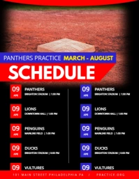 baseball schedule Volante (Carta US) template