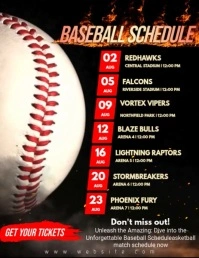 Baseball Schedule Game Team Playing Flyer (US Letter) template