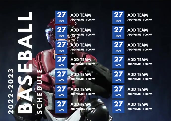 Baseball Schedule Template PosterMyWall Baseball Schedule Template PosterMyWall