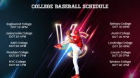 Baseball Schedule Template Display digitale (16:9)