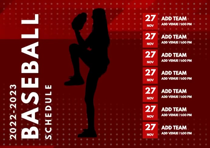 Baseball Schedule Template PosterMyWall