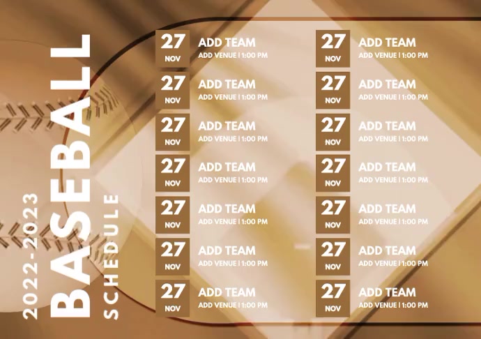Baseball Schedule Template PosterMyWall