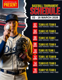 Baseball Schedule Tournament Flyer (US Letter) template