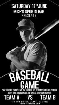 Baseball Sports Bar Flyer template, tball tee Historia de Instagram