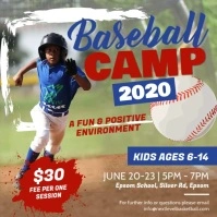 Baseball Sports Camp Square Video สี่เหลี่ยมจัตุรัส (1:1) template