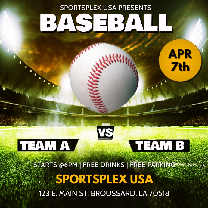 Copy of BASEBALL SPORTS FLYER TEMPLATE | PosterMyWall