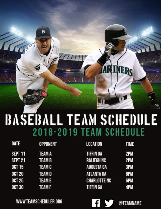 baseball team schedule Template PosterMyWall