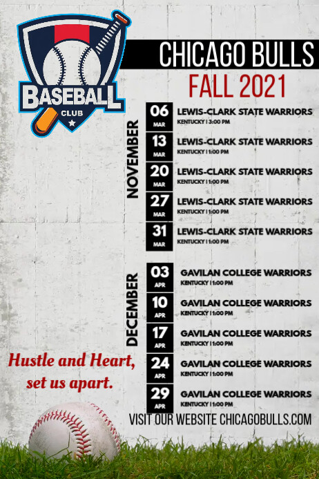 BASEBALL TEAM SCHEDULE Template PosterMyWall Baseball team schedule template postermywall