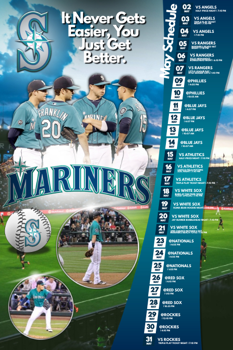 Baseball Team Schedule Template PosterMyWall