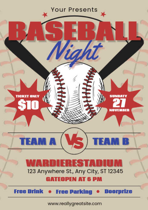 baseball template | PosterMyWall